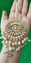 Real Jadau White Chand Bali Tikka Kundan Tikka Most Beautiful Jewelry Set j180 - £23.89 GBP