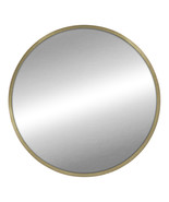 Round Wall Mirror With Matte Gold Finish - £141.06 GBP