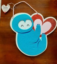 Happy Valentines Day Sign Decor Gift sloth character with heart wooden sign - £3.88 GBP