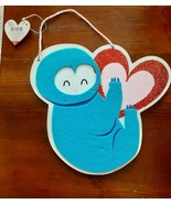 Happy Valentines Day Sign Decor Gift sloth character with heart wooden sign - £3.89 GBP