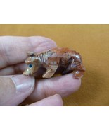 (Y-HIP-41) red tan HIPPO Hippopotamus gem Gemstone figurine SOAPSTONE hi... - €7,71 EUR