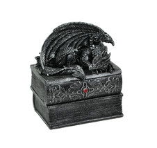 Do Not Disturb Stone Finish Sleeping Dragon Lidded Trinket Box - £27.13 GBP