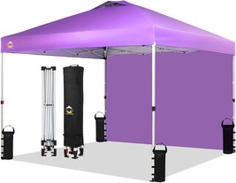 Crown Shades 10X10 Pop Up Canopy Instant Commercial Canopy With One, Purple. - £149.26 GBP