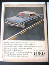 Vintage Ford Fairlane Color Advertisement - 1964 Ford Fairlane Color Ad - £10.21 GBP