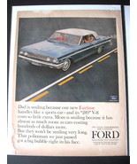 Vintage Ford Fairlane Color Advertisement - 1964 Ford Fairlane Color Ad - £10.15 GBP