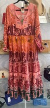 FARM Multicolor Ainika Print Macaws Tiered Maxi Dress Sz L $345 NWT - $226.61