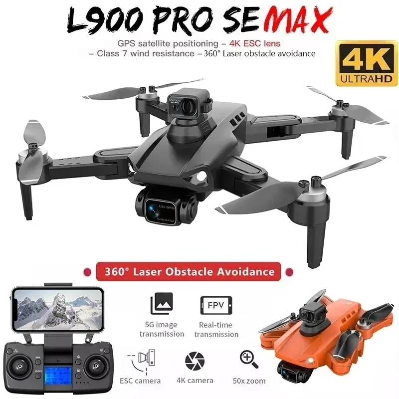 L900 Pro SE MAX GPS Drone 4K Professional Dual HD Camera 5G FPV 360° Obstacle - £8.48 GBP+