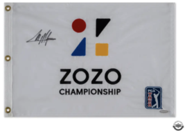 Collin Morikawa Autographed ZOZO Championship Pin Flag UDA - $895.50