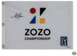 Collin Morikawa Autographed ZOZO Championship Pin Flag UDA - £706.58 GBP