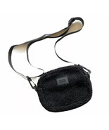 New VICTORIA&#39;S SECRET PINK BLACK SHERPA CROSSBODY BAG ZIP TOP POUCH PURSE - €20,39 EUR