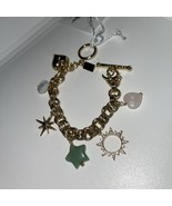 Luna Norte Gold Plated Brass Charm Bracelet / Genuine Stones  new - $136.15 CAD