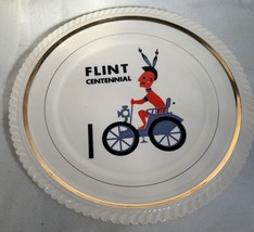 Vintage  Flint Michigan Centennial Dinner Plate Pearl China 22 kt gold - 10 1/2&quot; - £19.72 GBP