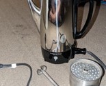 Presto Chrome 6 Cup Electric Percolator Coffee Pot Model 0282202 Works V... - $31.63
