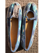 Aeropostale Canvas Blue Aqua White Plaid Sneakers Shoes Flats Sz 6 New N... - $282.25 MXN