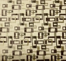 Clarence House Terence Brown Beige Geometric Velvet Fabric 1.5 Yards 51&quot;W - £105.48 GBP