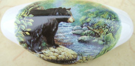 Ceramic Cabinet Drawer Pull BLACK Bear At Stream @Pretty@ wildlife - $8.41