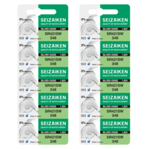 Seizaiken 348 SR421SW 1.55V 0%Hg Silver Oxide Watch Battery (10 Batteries) - $9.35