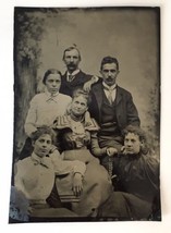 Antique Tintype Photo of Adult Family Men Women Victorian Era Portrait Style - £17.43 GBP