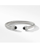 David Yurman Cable Bracelet with Black Onyx and Diamonds, 7mm - $1,037.78 CAD