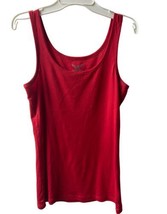 Faded Glory Tank Top Womens Small Cherry Red Scoop Neck Jersey Layering ... - $9.30