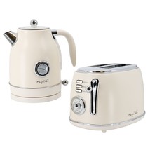 MegaChef 1.8 Quart Electric Tea Kettle and 2 Slice Toaster Combo in Matte Cream - $2,696.81 MXN