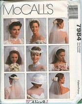 McCalls 7984 Bridal VEILS pattern Alicyn Wedding Lace hat eight head piece UNCUT - £20.52 GBP