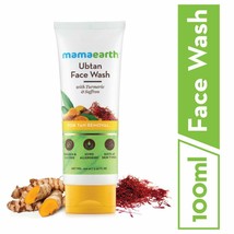 2 x Mamaearth Ubtan Natural Face Wash for Dry Skin Turmeric &amp; Saffron 100ml DHL - £16.91 GBP