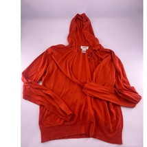 Talbots Sweater Womens Large Orange V-neck Blouse Casual Hooded Long Sleeve - $211.56 MXN