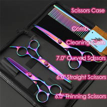 7.0 Inch Professional Pet Scissors for Dog Grooming Dogs Shears Hair Cutter Stra - £20.02 GBP