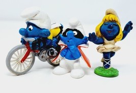 Schleich Smurfs Figure Lot (3) VTG Peyo Smurfette Hong Kong W. Germany Ballerina - £14.44 GBP