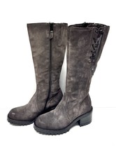 MIZ MOOZ SUEDE BOOTS SIDE ZIP SIDE LACE   GRAY 37EU / 7US NEW # Z-02 - $157.41