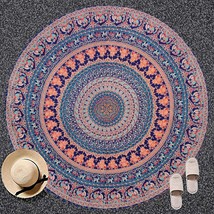 Multicolor Round 72 Inches Indian Cotton Hippie Bohemian Wall Hanging Tapestry - £13.58 GBP