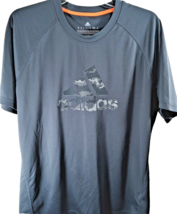 Adidas Climalite T-Shirt X-Large Gray Short Sleeve Active Wear Outdoor Logo - £9.95 GBP