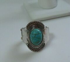 Silver-Tone Faux Turquoise Stretch Ring - $16.82