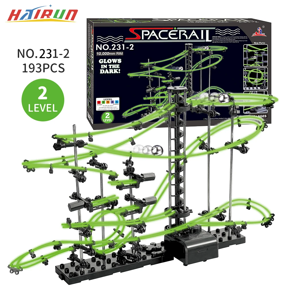 193PCS Spacerail Kid Science Educational Toys Roller Coaster Ball Toys Maze Race - £34.86 GBP