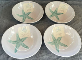 Sigrid Olsen Sea Life Aqua Starfish Melamine Soup Pasta Bowls Set of 4 New 7.5” - £31.96 GBP