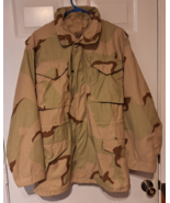 Vtg Military Field Jacket Mens Cold Weather Coat M65 Desert Camo Sz Smal... - £24.65 GBP