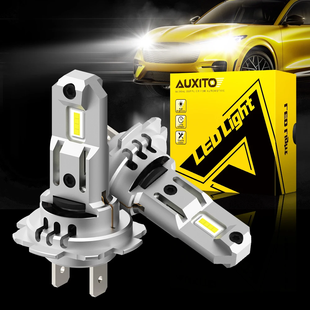 AUXITO 2pcs Car Headlight Bulbs LED H7 Front Headlamp 6500K White Fan Wireless F - £177.62 GBP