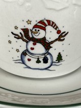Set 2 Vintage GEI Christmas Coffee Cup Saucer Stoneware Holly Embossed S... - £6.81 GBP