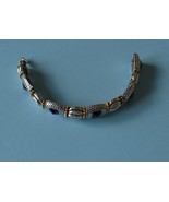Jewelry-SKU#x181/Bracelet-Elegant Silver Gold Blue Gem Bracelet/Magnetic... - $837.42 MXN