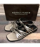 Donald J. Pliner Féria silver strappy sandals women’s size 8.5 - £43.04 GBP