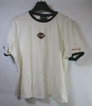 Harley Davidson Logo Women’s White T-Shirt Size 2W Cotton Spandex Blend - £10.24 GBP