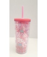 Hello Kitty Pink 20 oz Strawberry Costume Plastic Travel Tumbler - NEW - £11.24 GBP