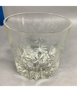 Heavy Lead Glass Vase / Bowl / Ice Bucket w/ Etched Leaves - $275.22 MXN