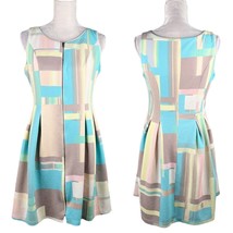 Retro Colorblock Dress 12 Pastel Sleeveless Front Zipper - £22.68 GBP