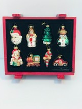 Mikasa Holiday Hand Painted Blown Glass Christmas Ornaments Red Crate READ - $29.69