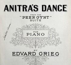 Anitras Dance 1925 Sheet Music Piano G. Braga Peer Gynt Suite Piano DWFF5 - $24.99
