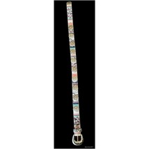 Native Southwestern Tapestry Concho Belt Silvertone Multicolored Medium - $24.75