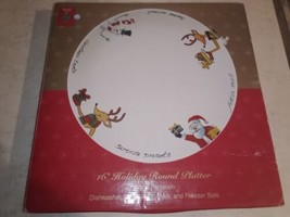 Holiday Magic Ashley Cooper Santa Claus Snowman Reindeer Xmas Christmas Platter - £38.92 GBP