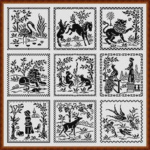 Jean de La Fontaine Fables Sampler Set 2 Cross Stitch Pattern PDF - £7.86 GBP